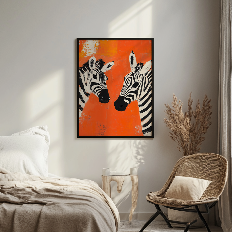 Canvas painting African Zebras