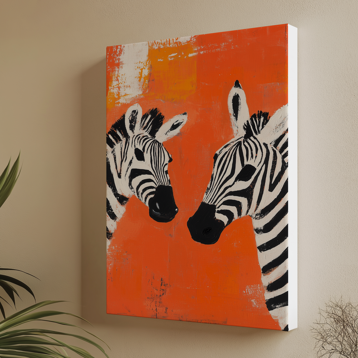 Canvas painting African Zebras